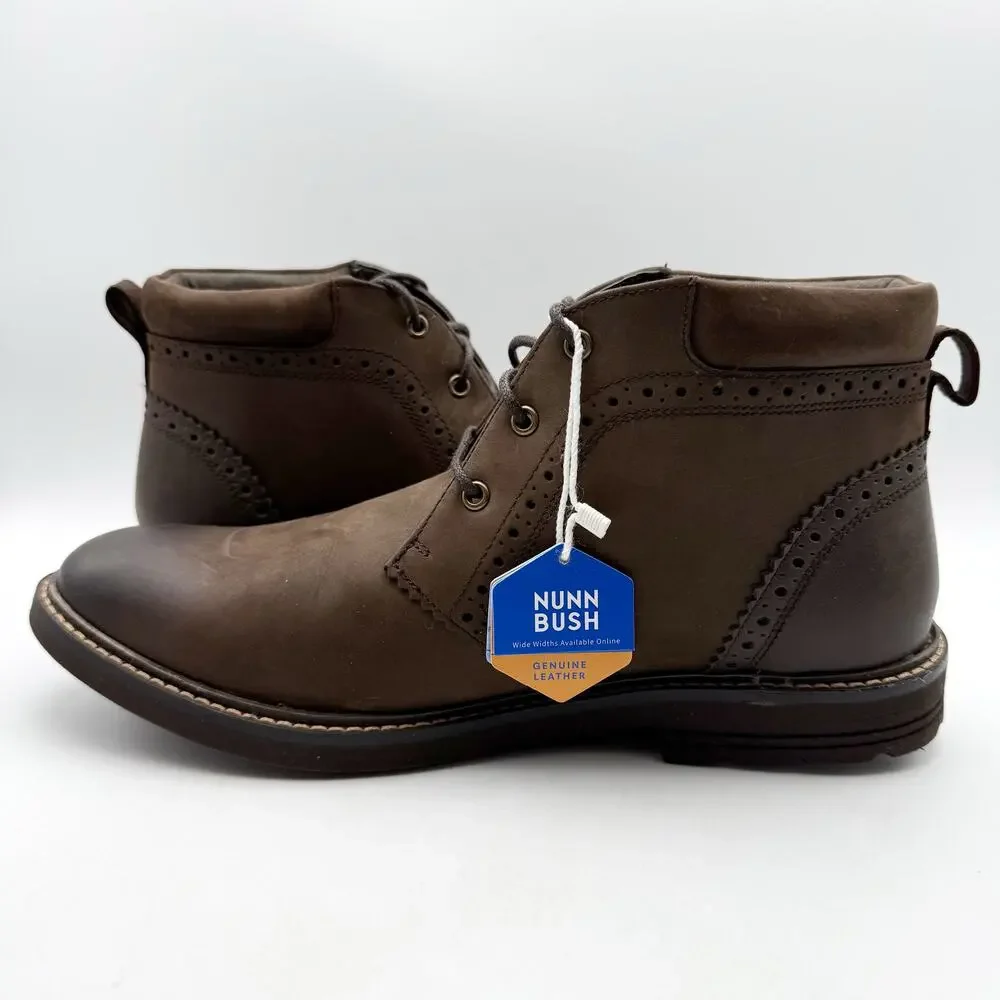 Nunn Bush Mens Ozark II Plain Toe Chukka Boots Size 10.5 M Brown Leather NIB